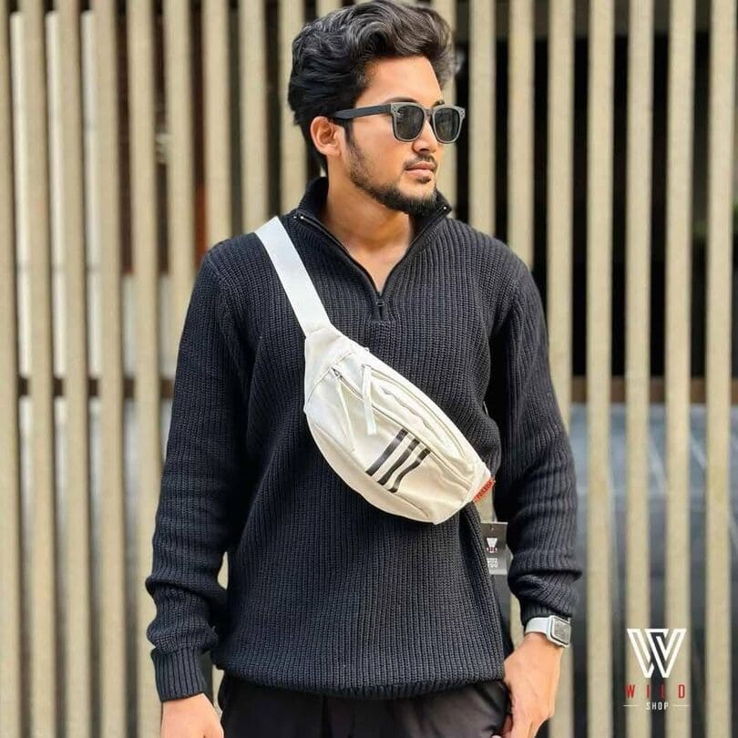 স্টাইলিশ মাল্টি-ফাংশনাল ওয়েস্ট ব্যাগ / ক্রসবডি ব্যাগ - Image 7